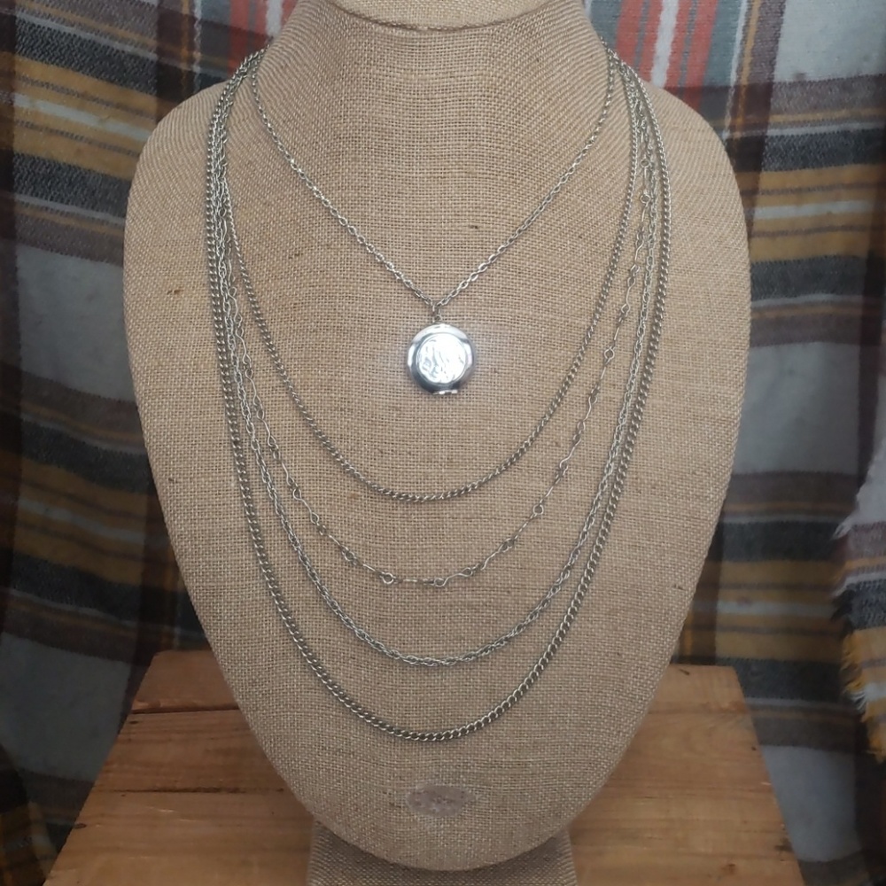 Vintage Citation, silver tone, 5 strand locket